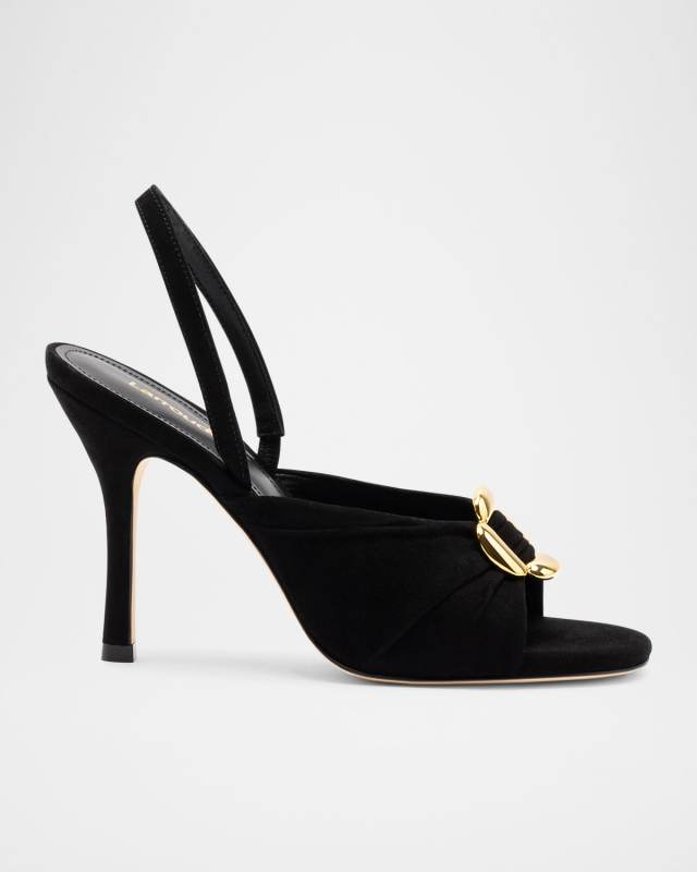 Mayfair Suede Buckle Slingback Sandals